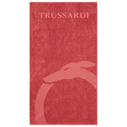 Trussardi Beachwear Red Cotton Men Swim Towel