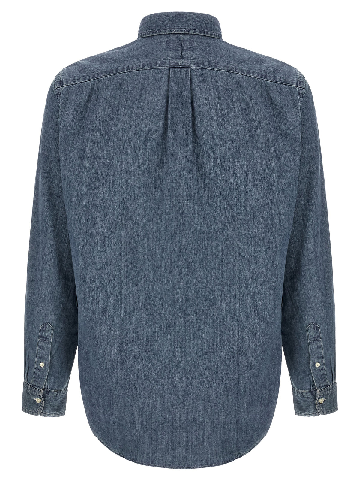 Shirt by Polo Ralph Lauren for men in denim cotton blue, multicolor & natural showcases a sharp silhouette, elegantly detailed with a sharp button-down-collar neckline and sharp .