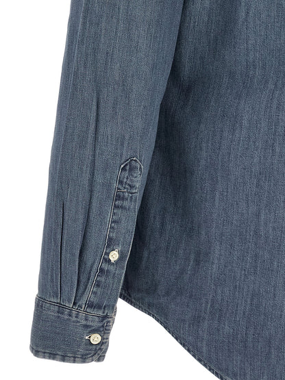 Shirt by Polo Ralph Lauren for men in denim cotton blue, multicolor & natural features an architectural silhouette with a refined and elegant for a architectural look.