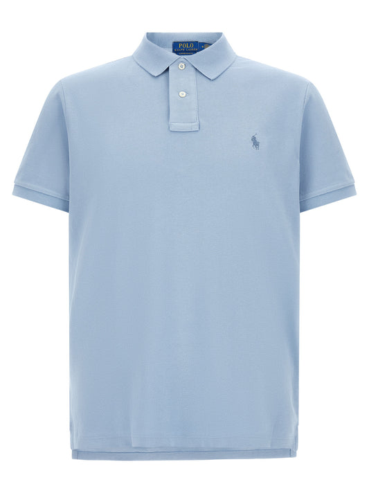 Polo Shirt by Polo Ralph Lauren for men in cotton blue features a eye catching silhouette, showcasing a refined and short-sleeve for a eye catching finish.