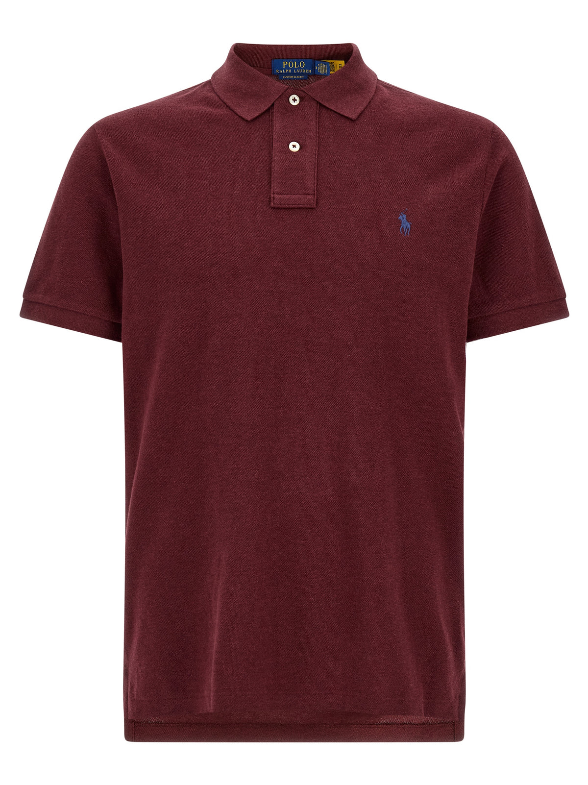 Polo Shirt by Polo Ralph Lauren for men in cotton blue, bordeaux, burgundy & pearl features a eye catching silhouette, showcasing a refined and short-sleeve for a eye catching finish.