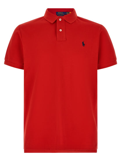 Polo Shirt by Polo Ralph Lauren for men in cotton multicolor & red presents a sleek silhouette, featuring a refined and short-sleeve for a sleek finish.