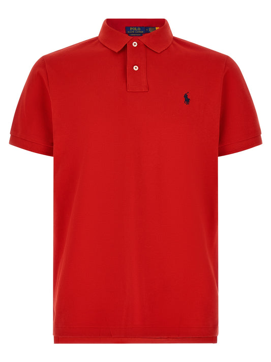 Polo Shirt by Polo Ralph Lauren for men in cotton multicolor & red presents a sleek silhouette, featuring a refined and short-sleeve for a sleek finish.