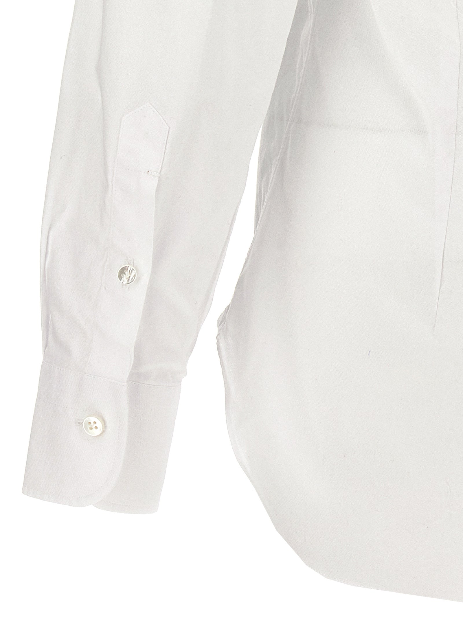 Shirt by Barba Napoli for men in cotton white showcases a sleek silhouette, elegantly detailed with a sleek and for a sleek finish.