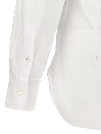 Shirt by Barba Napoli for men in cotton white showcases a sleek silhouette, elegantly detailed with a sleek and for a sleek finish.