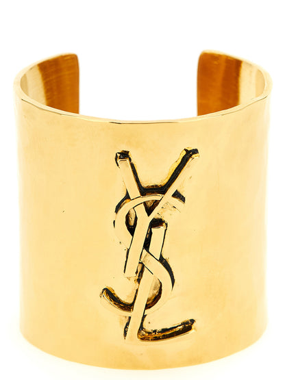Saint Laurent Cassandre Women's Bangle Gold Brass Bracelet - Gold