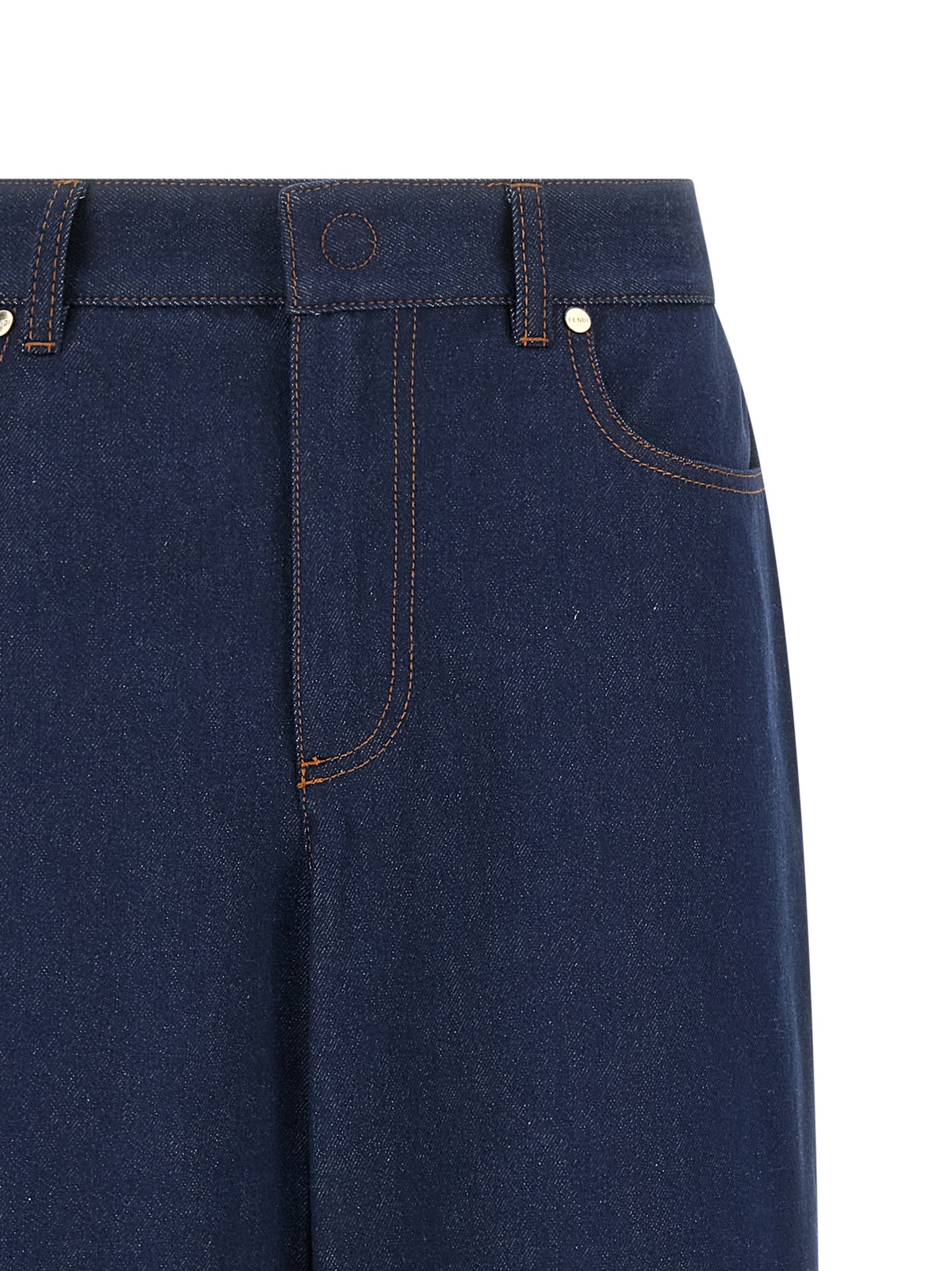 Jeans by Fendi for women in denim cotton blue, signature & print features a refined silhouette with a refined straight-leg & wide, defined by a and a refined long for a refined finish.