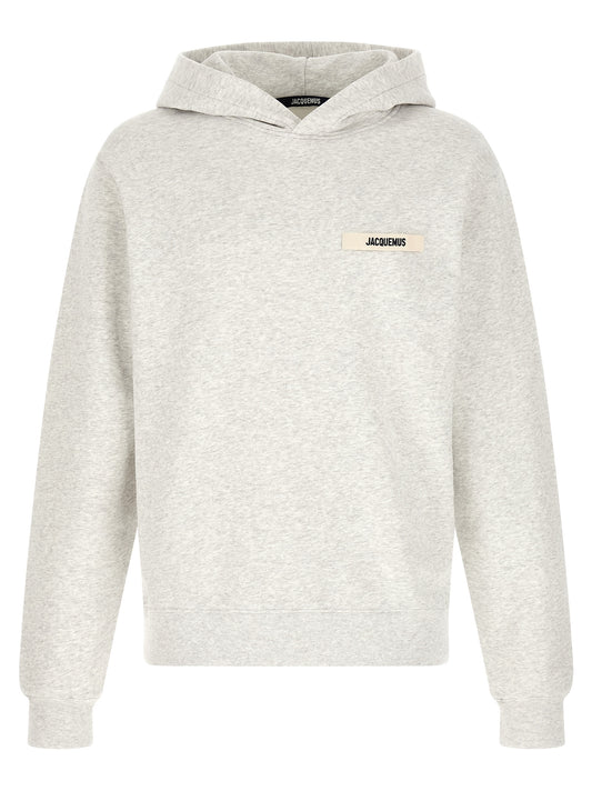 Sweatshirt Hoodie by Jacquemus for men in cotton gray features a edgy silhouette, detailed with a edgy hooded neckline and for a refined finish.
