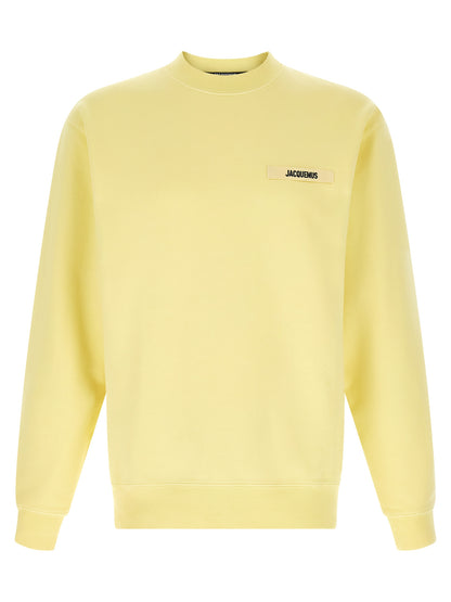 Sweatshirt by Jacquemus for men in cotton bicolour & yellow features an magnificent silhouette, showcasing a sophisticated crew neckline and long-sleeve detail for a truly magnificent finish.