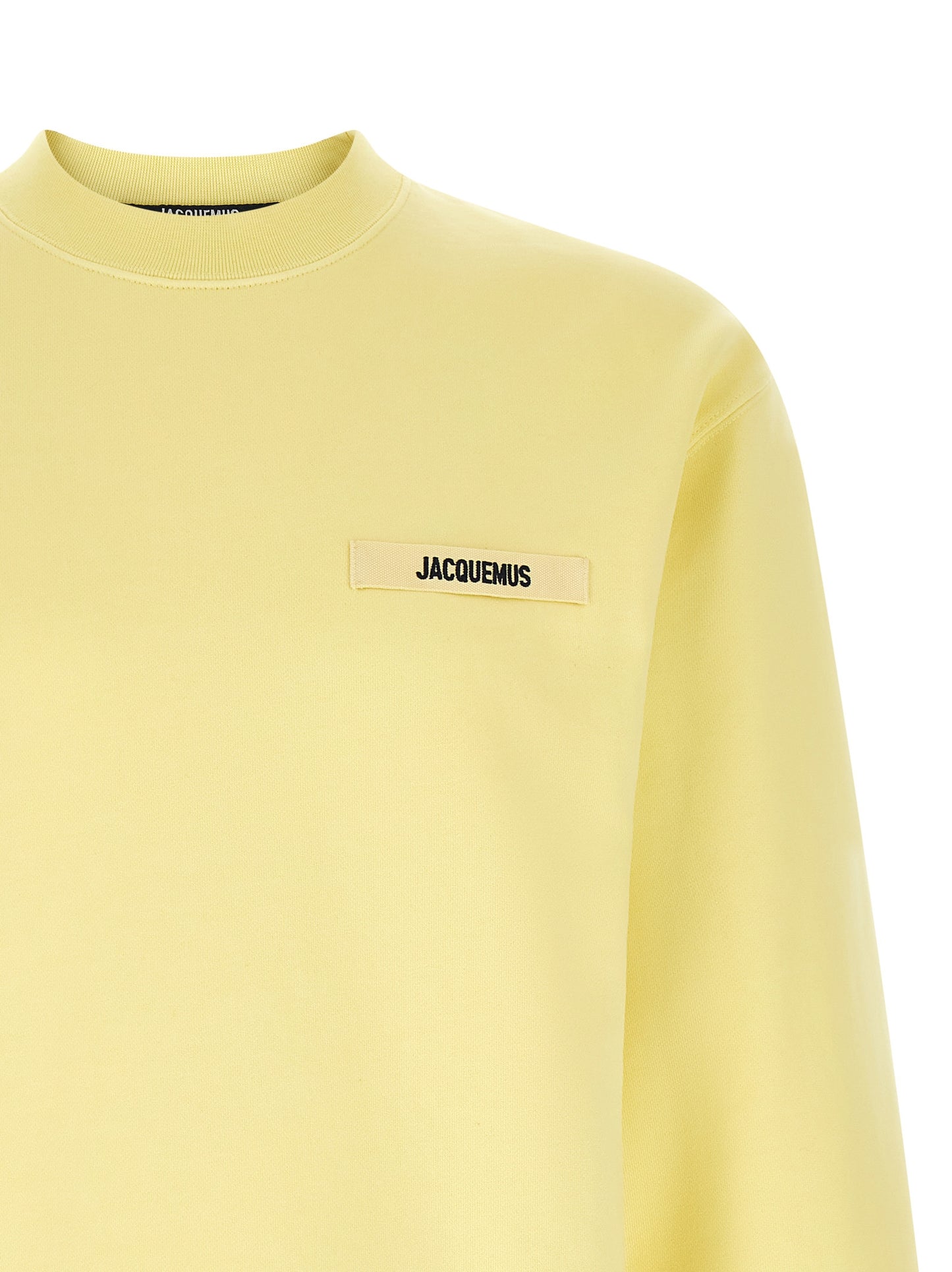 Sweatshirt by Jacquemus for men in cotton bicolour & yellow features an exquisite silhouette, showcasing and crew neckline details for a exquisite look.