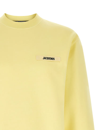 Sweatshirt by Jacquemus for men in cotton bicolour & yellow features an exquisite silhouette, showcasing and crew neckline details for a exquisite look.