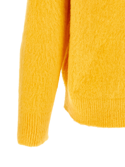 Cardigan by Roberto Collina for men in cotton bicolour & yellow features an crisp silhouette, showcasing a sophisticated and detail for a truly crisp finish.