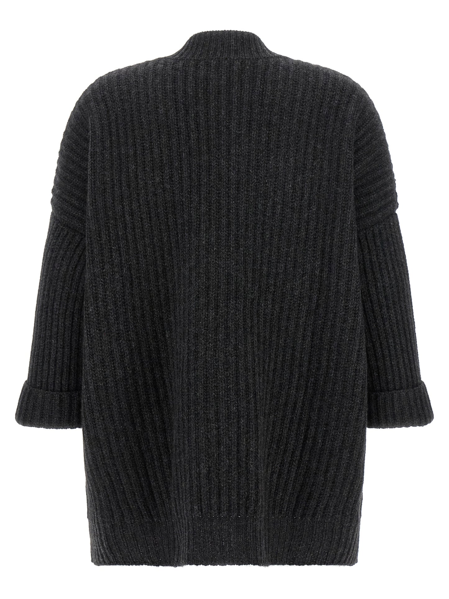 BE YOU Women's Relaxed Fit Wide Oversized Cashmere Cardigan - Gray