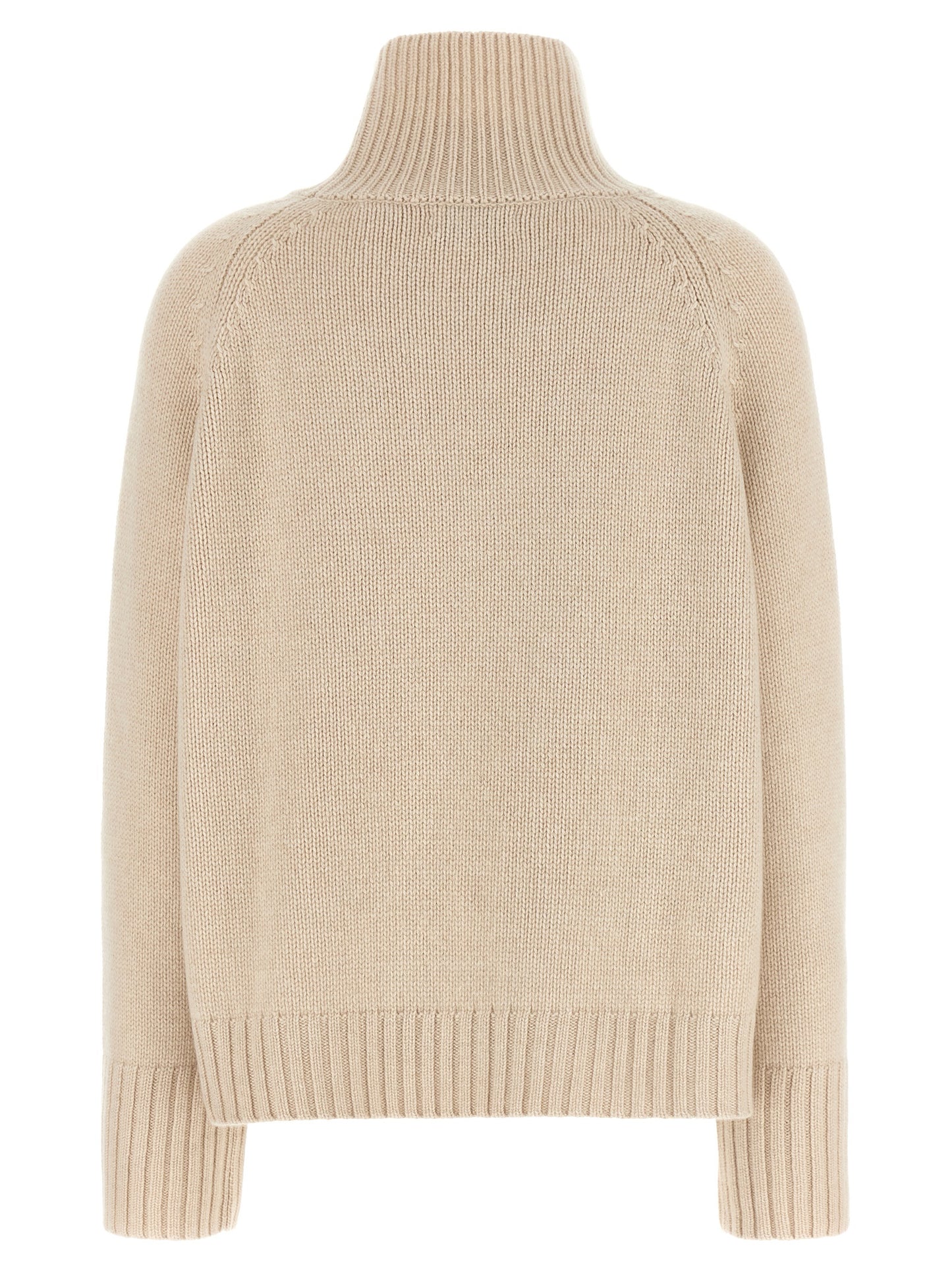 BE YOU Women's Relaxed Fit Turtleneck Cashmere Cardigan - Beige Camel Patterned