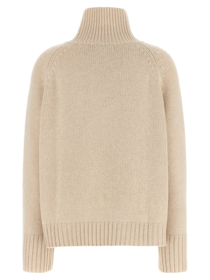 BE YOU Women's Relaxed Fit Turtleneck Cashmere Cardigan - Beige Camel Patterned