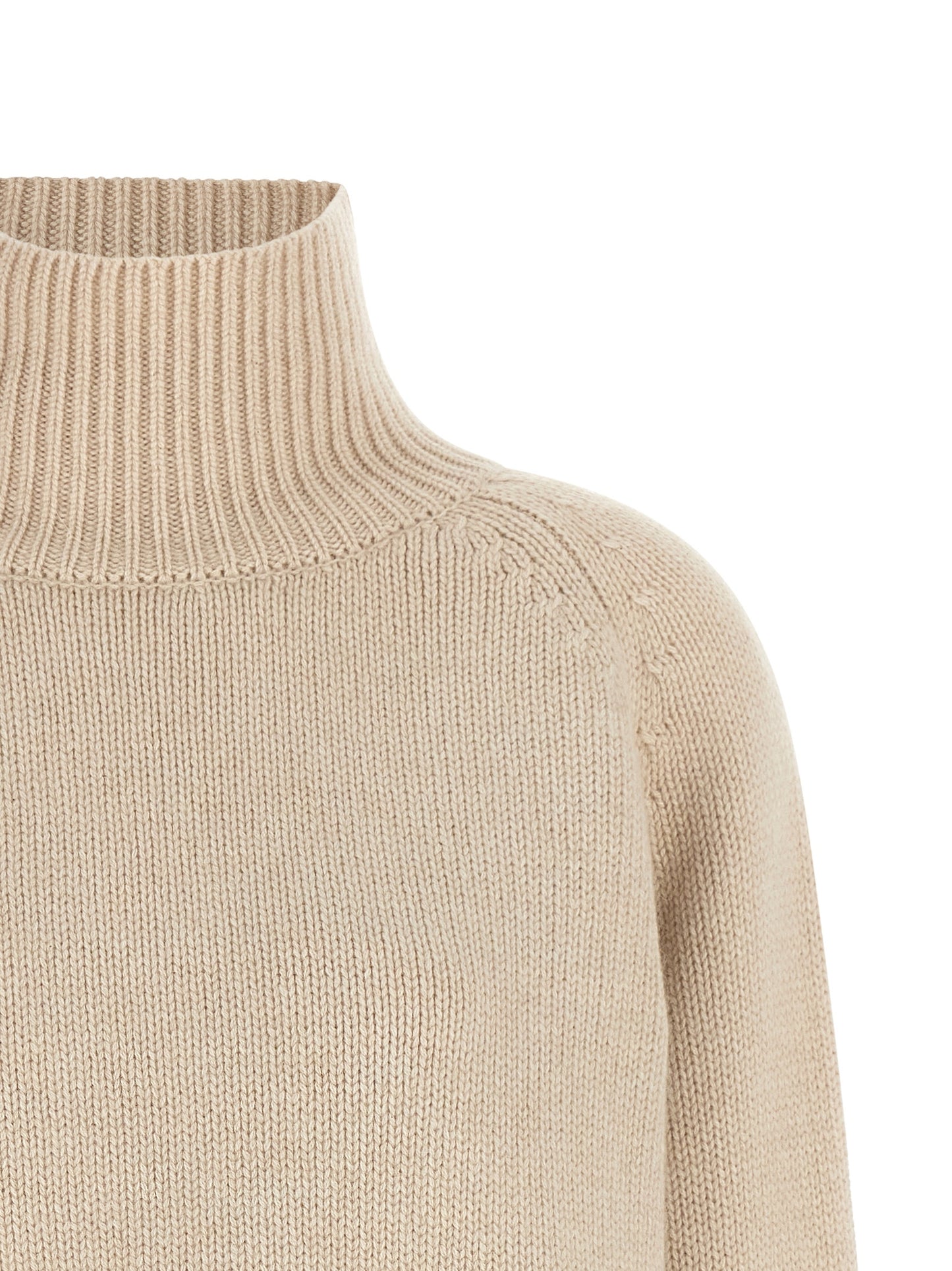 BE YOU Women's Relaxed Fit Turtleneck Cashmere Cardigan - Beige Camel Patterned