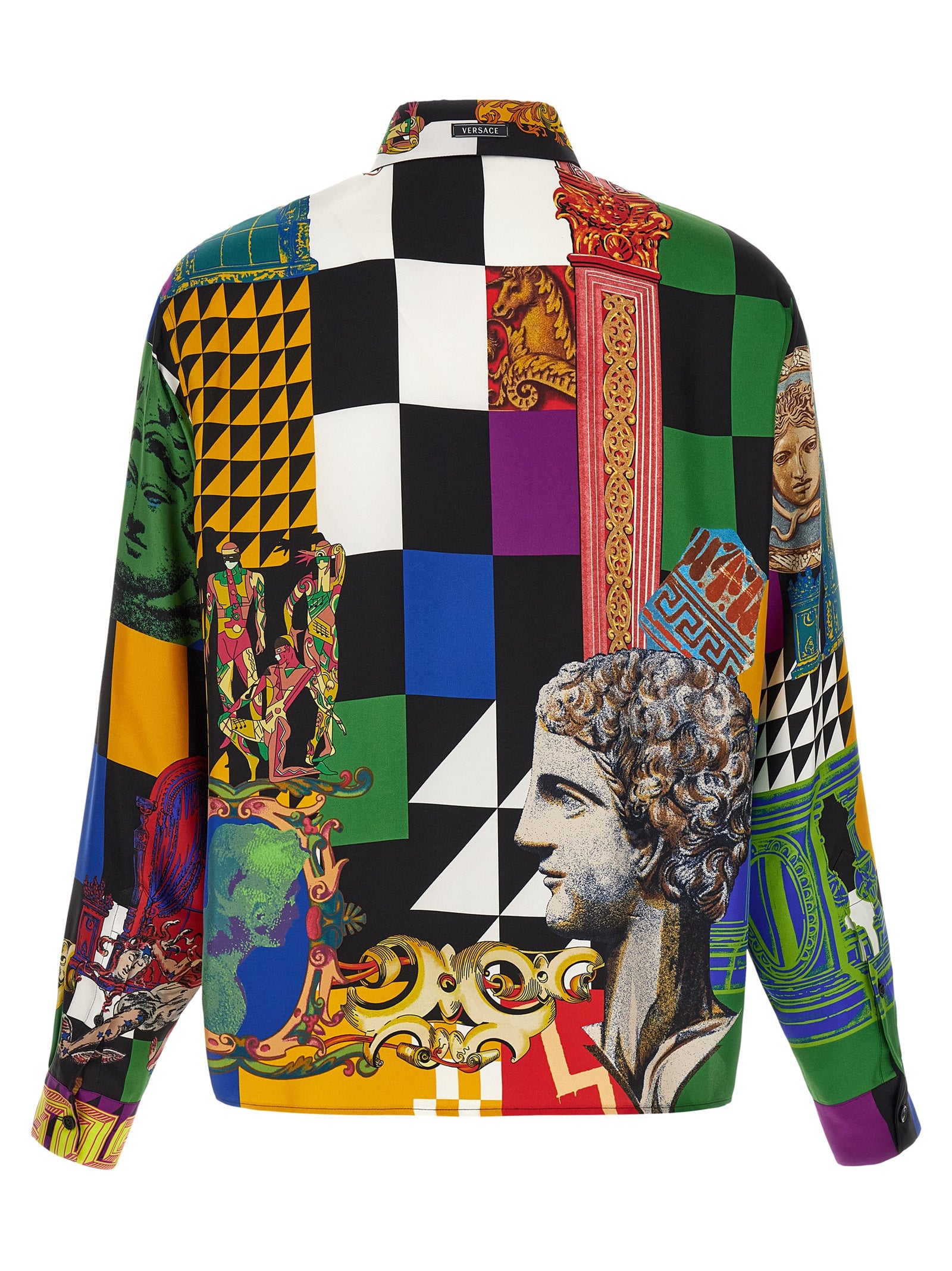 Shirt by Versace for men in silk twill multicolor & print, featuring a nuanced and nuanced for a sophisticated finish.