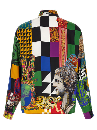 Shirt by Versace for men in silk twill multicolor & print, featuring a nuanced and nuanced for a sophisticated finish.