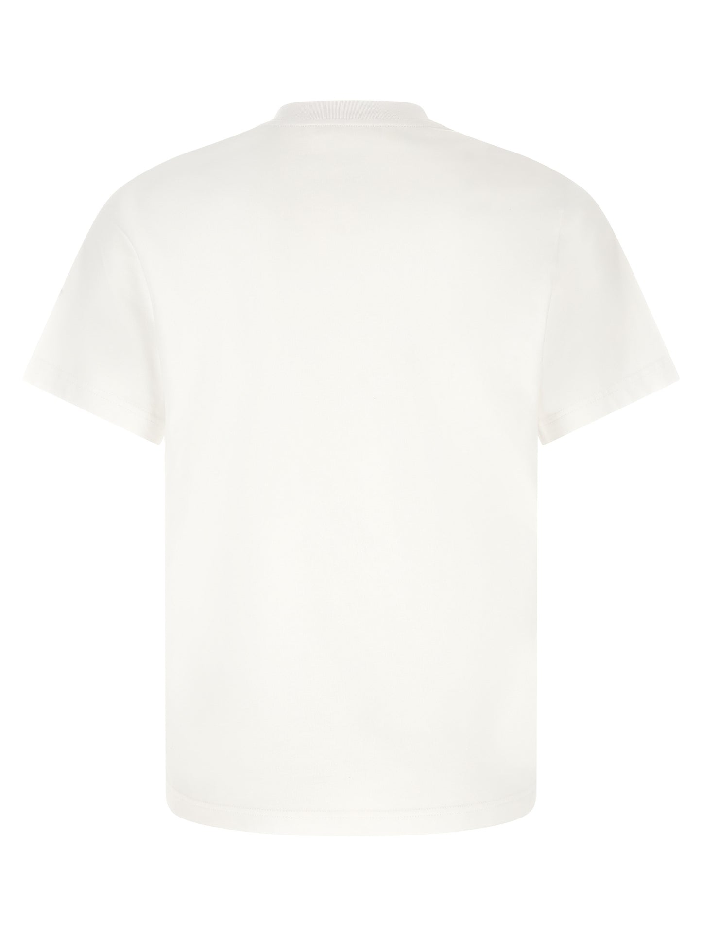 T-Shirt by Moncler for men in cotton felt white & print features an on trend silhouette, perfectly showcasing a on trend and crew neckline for an elevated aesthetic.