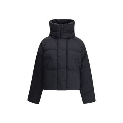 Hooded Overcoat by Canada Goose for women in polyamide & duck down black features an satoral silhouette, showcasing a sophisticated hooded neckline and satoral pockets, hooded & insulated for a premium, timeless look.