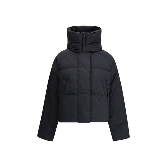 Hooded Overcoat by Canada Goose for women in polyamide & duck down black features an satoral silhouette, showcasing a sophisticated hooded neckline and satoral pockets, hooded & insulated for a premium, timeless look.