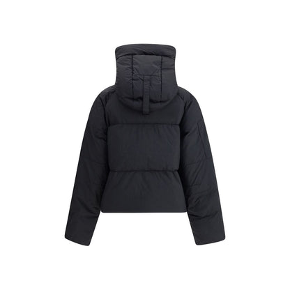 Hooded Overcoat by Canada Goose for women in polyamide & duck down black features a cosy chic silhouette, artfully detailed with a sophisticated hooded neckline and premium pockets, hooded & insulated for a cosy chic finish.
