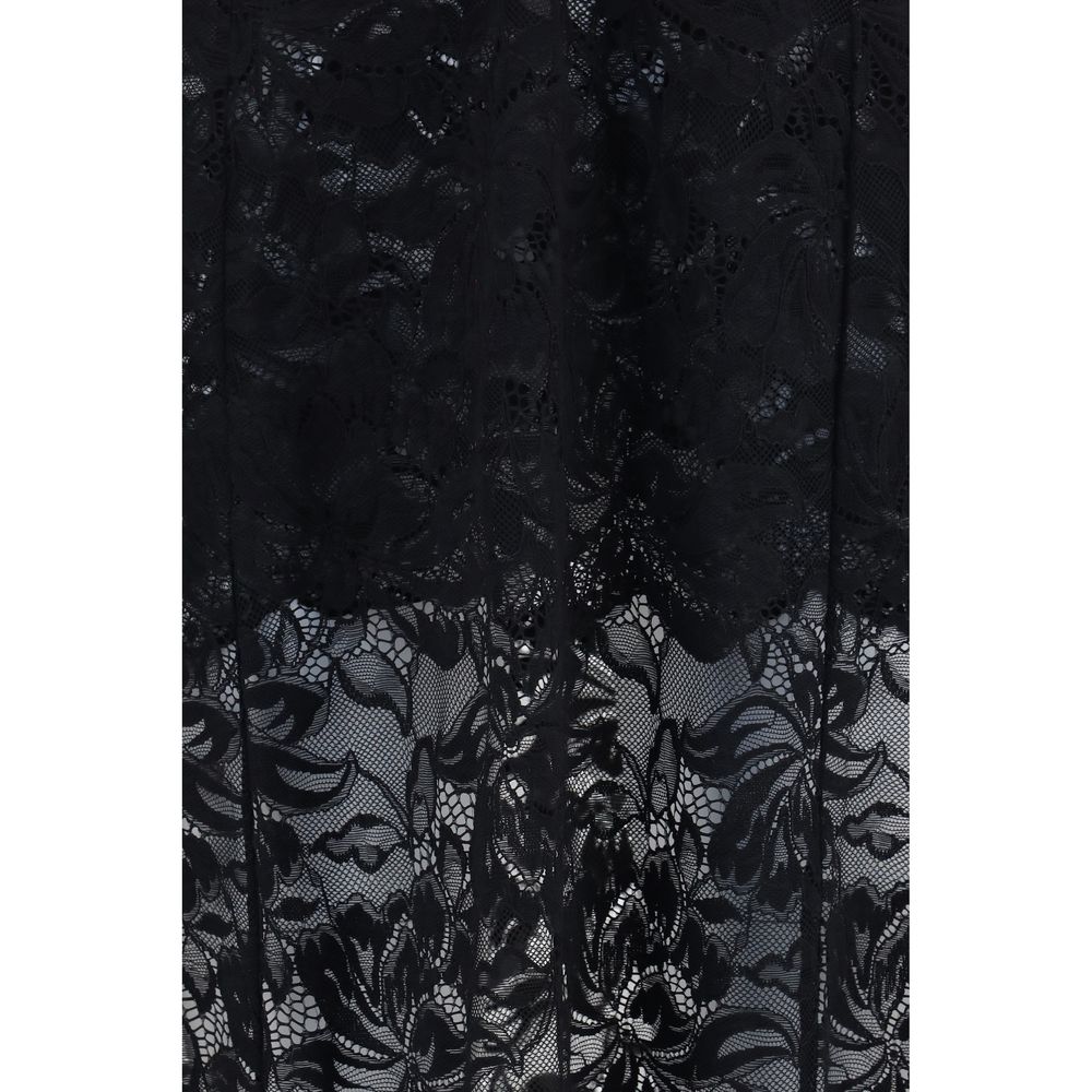 Dress by Rabanne for women in stretch polyamide black & floral features an magnificent silhouette, artfully detailed with a magnificent and that flows into an magnificent long.