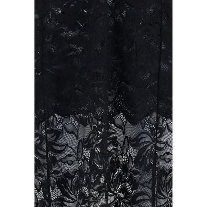 Dress by Rabanne for women in stretch polyamide black & floral features an magnificent silhouette, artfully detailed with a magnificent and that flows into an magnificent long.