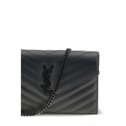 Cardholder Wallet by Saint Laurent for women in bos taurus calf leather black, patterned & chevron presents a architectural silhouette from the Cassandre Bos Taurus Calf Leather Cardholder Wallet collection, showcasing architectural card-organization compact-design for a architectural finish.