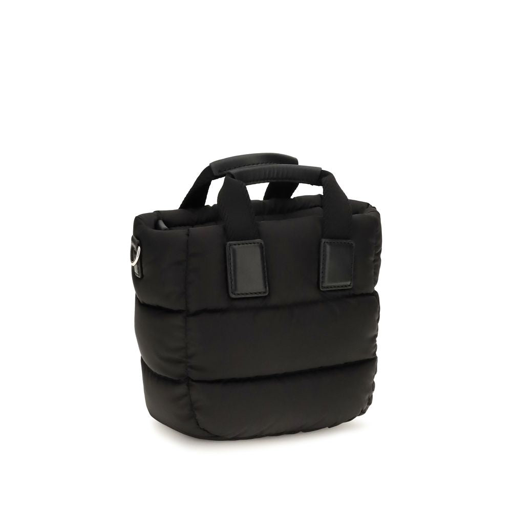 Mini Quilted Shoulder Bag by Moncler for women in nylon leather black presents a versatile silhouette, showcasing a secure zipper and versatile with versatile shoulder-strap, adjustable-strap & handle for a sophisticated look.