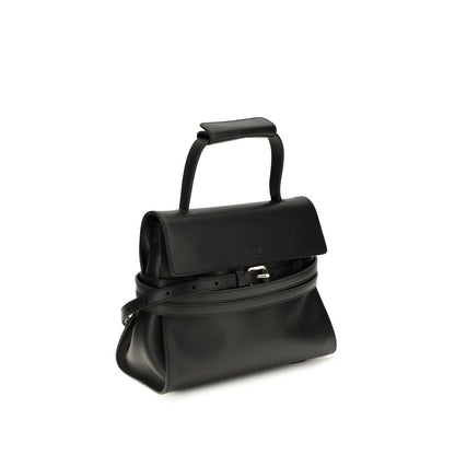 Shoulder Flap Bag by Moschino for women in bos taurus calf leather black & gold features a effortless chic silhouette with a secure flap & buckle, ample , and versatile shoulder-strap & handle for a effortless chic finish.