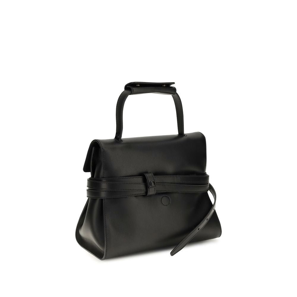 Shoulder Flap Bag by Moschino for women in bos taurus calf leather black & gold showcases a enviable silhouette, artfully detailed with a secure flap & buckle, organized , and versatile shoulder-strap & handle for a enviable look.