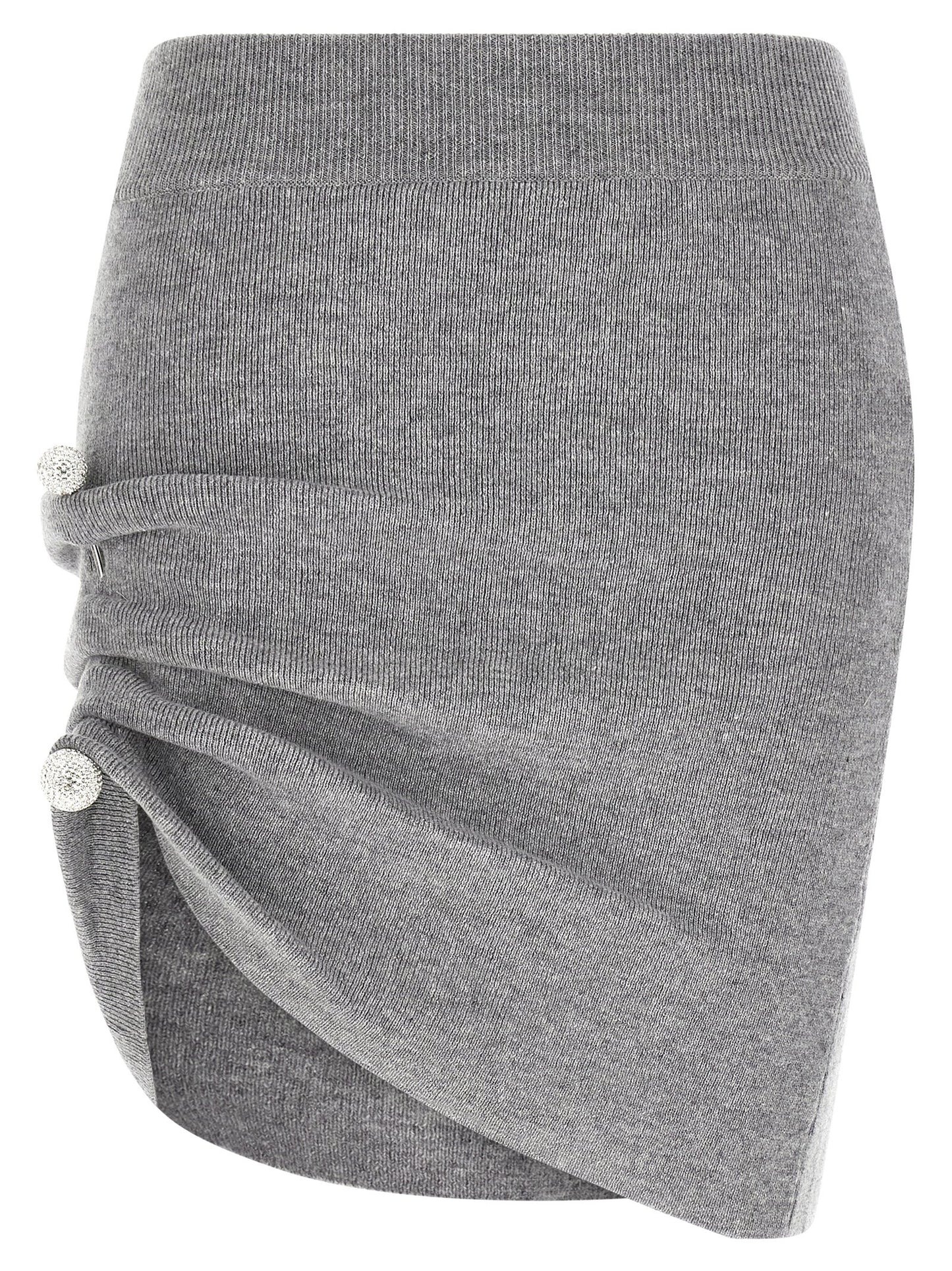 Giuseppe Di Morabito Women's Asymmetrical Virgin Wool & Crystal Skirt - Gray