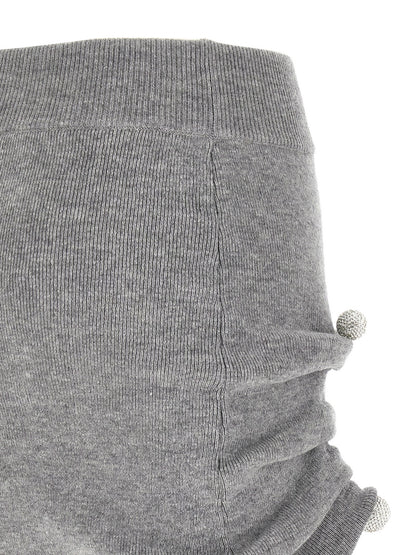 Giuseppe Di Morabito Women's Asymmetrical Virgin Wool & Crystal Skirt - Gray