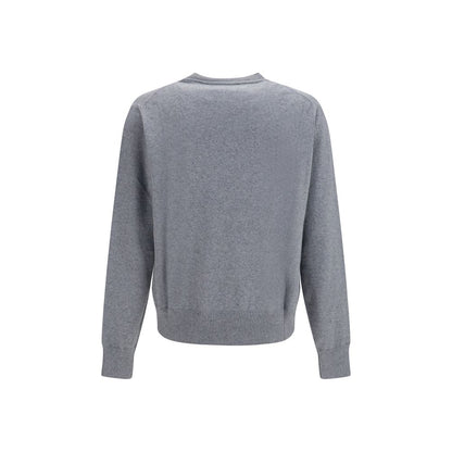 Sweater by Vivienne Westwood for men in cashmere cotton & capra leather gray showcases a downtown chic silhouette, artfully finished with a downtown chic crew neckline and for a sophisticated, high-end look.
