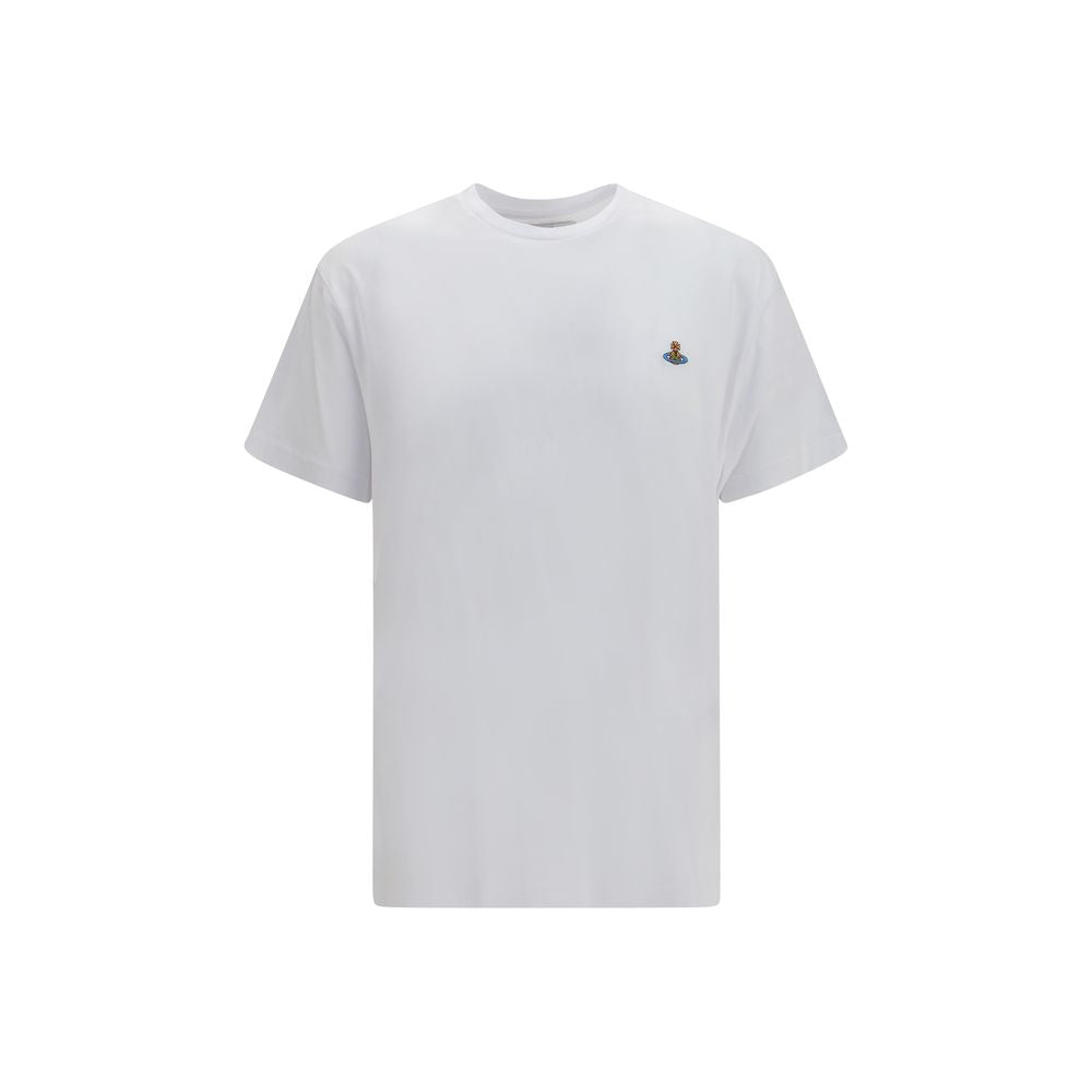 T-Shirt by Vivienne Westwood for men in cotton multicolor & white showcases a chic silhouette, artfully detailed with a chic crew neckline and short-sleeve for a chic finish.