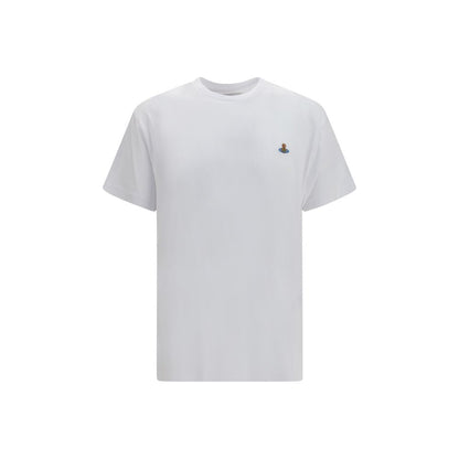 T-Shirt by Vivienne Westwood for men in cotton multicolor & white showcases a chic silhouette, artfully detailed with a chic crew neckline and short-sleeve for a chic finish.