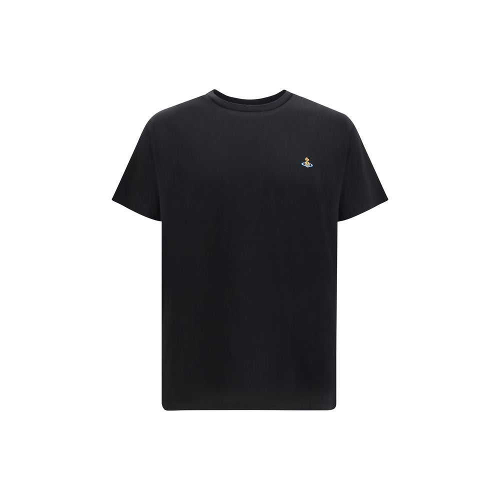 T-Shirt by Vivienne Westwood for men in cotton black & multicolor showcases a chic silhouette, artfully detailed with a chic crew neckline and short-sleeve for a chic finish.