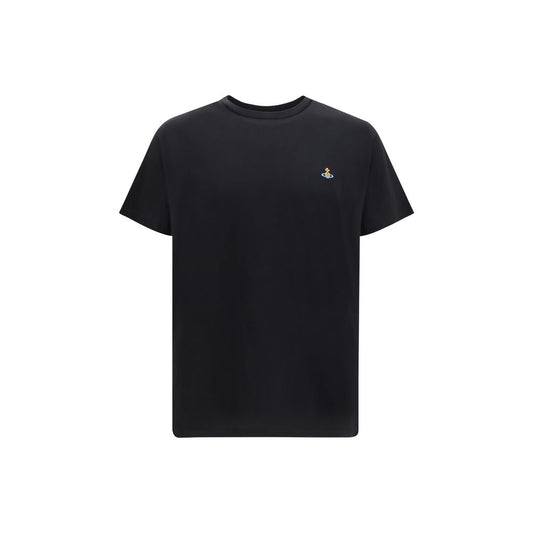 T-Shirt by Vivienne Westwood for men in cotton black & multicolor showcases a chic silhouette, artfully detailed with a chic crew neckline and short-sleeve for a chic finish.