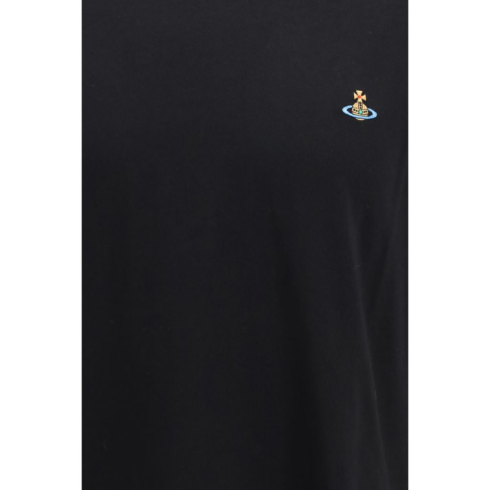 T-Shirt by Vivienne Westwood for men in cotton black & multicolor showcases a fashionable silhouette, elegantly detailed with a fashionable and crew neckline for a sophisticated, high-fashion look.