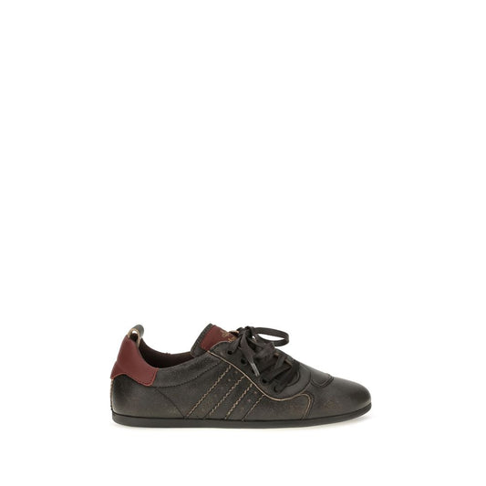 Sneakers by Vivienne Westwood for women in distressed bos taurus calf leather black & print features an timeless silhouette from the Orb Women's Fashion Distressed Bos Taurus Calf Leather Sneakers collection, showcasing a signature fashion style with an timeless finish.