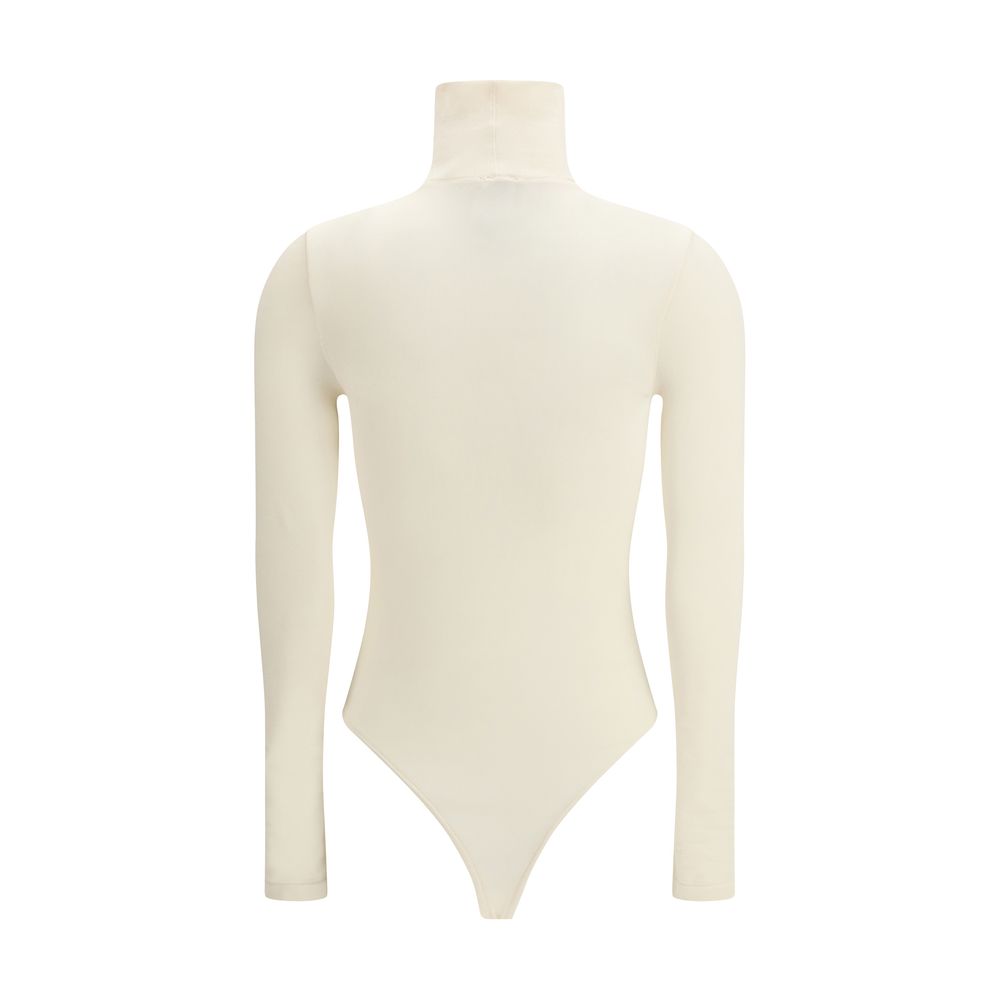 Bodysuit by Wolford for women in stretch polyamide cotton beige & natural features a exclusive silhouette, artfully finished with a exclusive high-neck neckline and for a exclusive look.