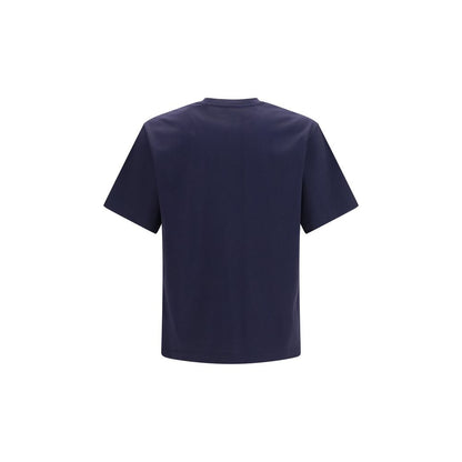 T-Shirt by Ferragamo for men in organic cotton blue showcases a dramatic silhouette, elegantly detailed with a dramatic crew neckline and for a truly dramatic finish.