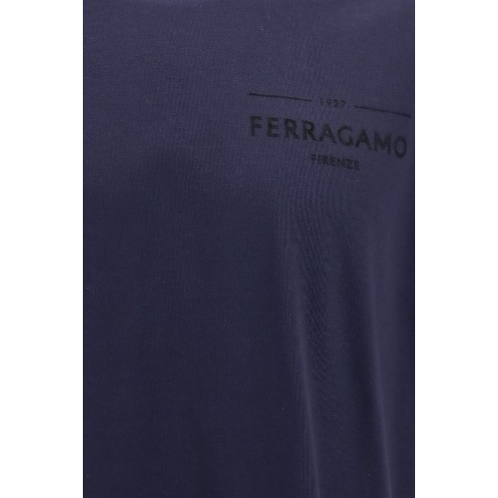 T-Shirt by Ferragamo for men in organic cotton blue features an on trend silhouette, perfectly showcasing a on trend and crew neckline for an elevated aesthetic.