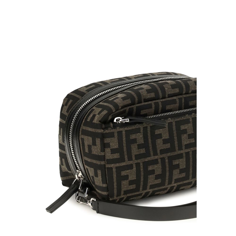 Makeup Bag by Fendi for men in polyester leather & cotton brown, palladium, jacquard & signature features an fashionable design from the Polyester Leather & Cotton Makeup Bag collection, complete with a secure , ample built-in-compartments, and versatile wristlet.