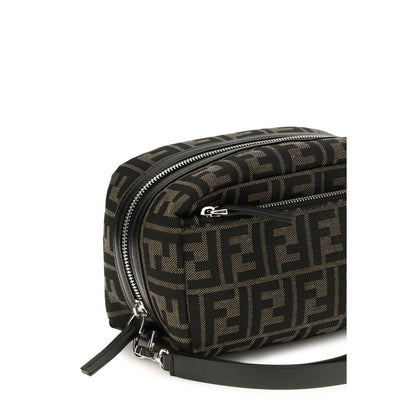 Makeup Bag by Fendi for men in polyester leather & cotton brown, palladium, jacquard & signature features an fashionable design from the Polyester Leather & Cotton Makeup Bag collection, complete with a secure , ample built-in-compartments, and versatile wristlet.