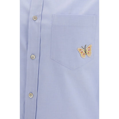 Dress Shirt by Valentino Garavani for men in cotton blue features an polished silhouette, showcasing a sophisticated and detail for a truly polished finish.