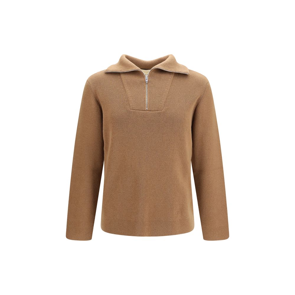 Sweatshirt by Valentino Garavani for men in wool brown presents a smart casual silhouette, featuring a smart casual and long-sleeve for a sophisticated look.