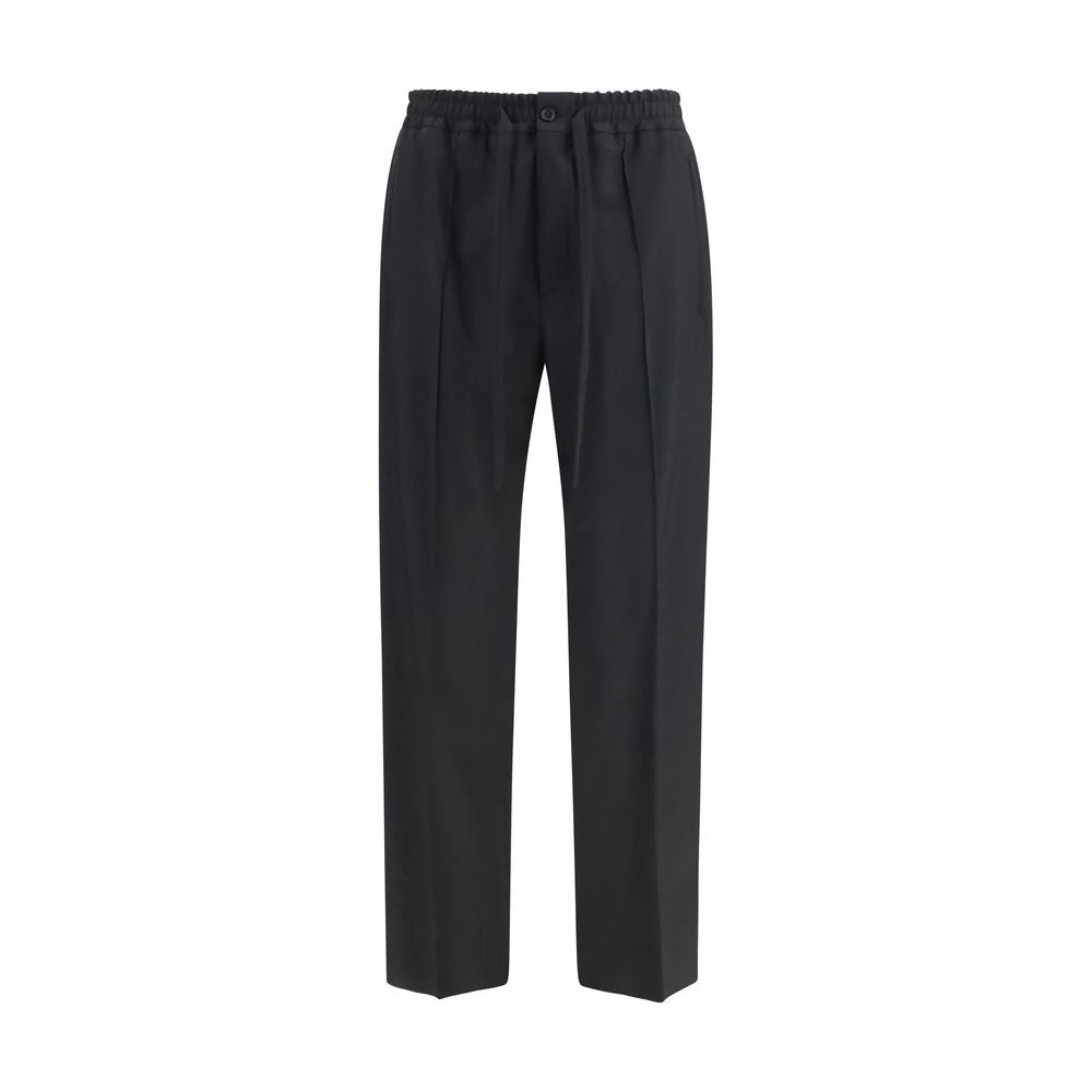 Chinos Pants by Valentino Garavani for men in cotton black & signature, featuring a architectural regular-fit with a architectural long and for a refined silhouette.