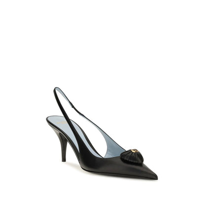 High-Heel Slingback Pumps Heels by Valentino Garavani for women in bos taurus calf leather black, gold & signature features a effortlessly chic Heart V Logo Women's Bos Taurus Calf Leather High-Heel Slingback Pumps Heels design with a sophisticated high-heel and elegant .
